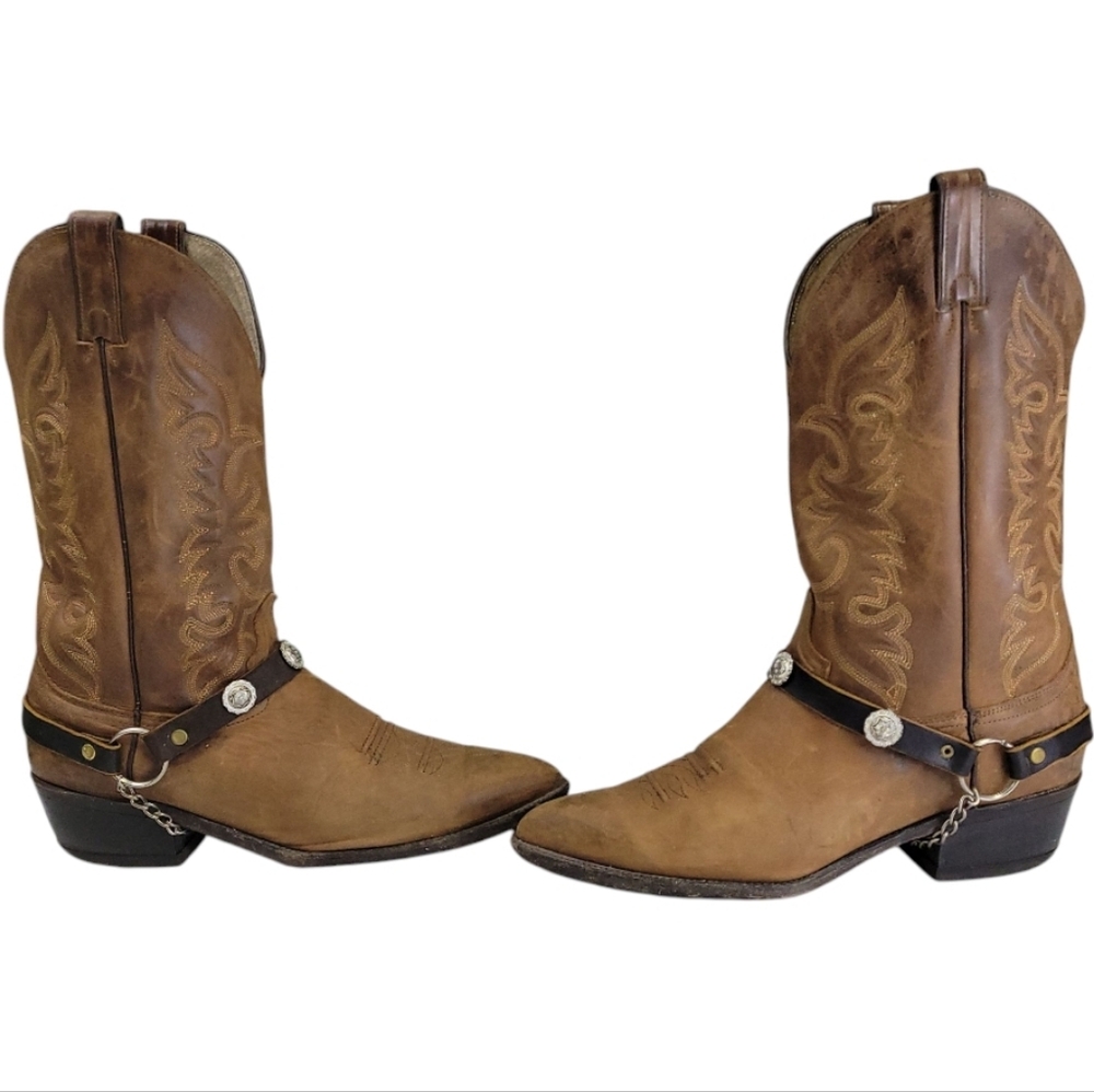 Brown Western Leather Boots Line Dance Ready